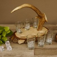 Schnapsbrett Schnapsbar Auf Birke Geschenk Männer Jäger Hirsch Stange 6 Stück Gläser Mit Jagdmotiv Gtk27.7.4.3 Schnapsbrett Schnapsbar Auf Birke Geschenk Männer Jäger Hirsch Stange 6 Stück Gläser Mit Jagdmotiv Gtk27.7.4.3 von GeweiheKrumholz