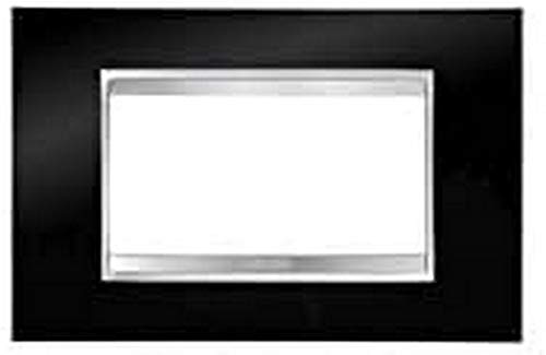 Gewiss GW16204TN Chorus Lux Plaque, 4 Sitzer, Schwarz von Gewiss