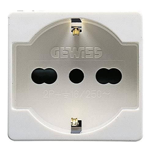 Gewiss GW20246DY System Schuko-Steckdose, 10/16 A, weiß von Gewiss