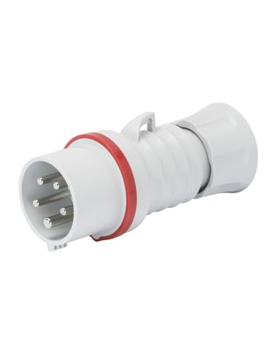 Gewiss GW60020H Niederspannung Schraube Verkabelung Stecker gerade, Hochleistung, IP44/IP54, 6 Referenz, 3p, N + E POLE, 380 V-415 V, 32 A, 50 Hz/60 Hz, rot von Gewiss