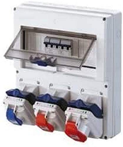 Gewiss - Kombibloc ASD Quadrat - Wand - 1 Steckdose 2P+T 16A + 1 Steckdose 3P+T 16A + 1 Steckdose 3P+N+T 16A - IP55 von Gewiss