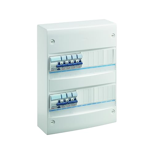 Vorgerüstetes Gehäuse – mit Schrauben – 2R 26 Module – 1 ID 2P 40 A 30 mA Typ AC + 1 ID 2P 40 A 30 MA Typ A + 7 DISJ. 1P+N: 3 x 16 A, 3 x 20 A, 1 x 32 A Vorgerüstetes Gehäuse – mit Schrauben – 2R 26 Module – 1 ID 2P 40 A 30 mA Typ AC + 1 ID 2P 40 A 30 MA Typ A + 7 DISJ. 1P+N: 3 x 16 A, 3 x 20 A, 1 x 32 A von Gewiss