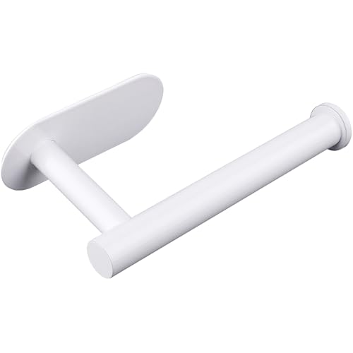Gewtur Toilettenpapierhalter Ohne Bohren, Selbstklebend Toilettenpapierrollenhalter Edelstahl Klopapierhalter Wc Halter Rollenhalter Klorollenhalter Papierhalter für Küche und Badzimmer, Weiß von Gewtur