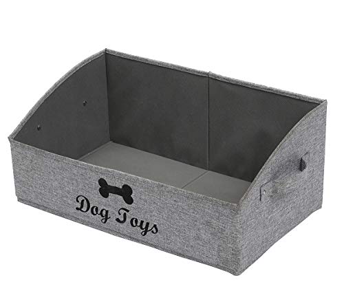 Geyecete - Große Aufbewahrungsbox für Hundespielzeug,Faltbare Trapezförmige Aufbewahrungskorb mit Griff,MDF Aufbewahrungsbox für hundespielzeug und Hundekleidung-Schneeflocke Grau von Geyecete