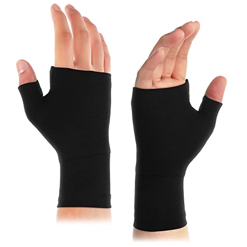 Geyoga 2 Stück Kompression Stütze Daumen Schiene Atmungsaktive Daumenstütze Elastische Bandage Daumen Stützen für Damen Herren Sport (Negro, S) von Geyoga