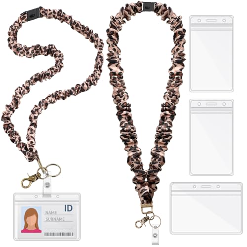 Geyoga 2er-Set Lehrer-Haargummi-Schlüsselband mit Sicherheitsverschluss, Ausweishalter, einziehbares Schlüsselband für Büro, Lehrer, Geschenk (Paisleymuster, mehrfarbig) von Geyoga