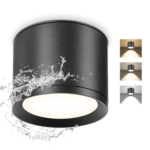 GeyouLux LED Aufbauspot IP44 3CCT Deckenspot Schwarz inkl. 7W 800LM LED Leuchtmittel 3000K/4500K/6500K Aufbauleuchte Aufputz Spots Aufbaustrahler für Badezimmer, Flur, Wohnzimmer Rund 1 Stück GeyouLux LED Aufbauspot IP44 3CCT Deckenspot Schwarz inkl. 7W 800LM LED Leuchtmittel 3000K/4500K/6500K Aufbauleuchte Aufputz Spots Aufbaustrahler für Badezimmer, Flur, Wohnzimmer Rund 1 Stück von GeyouLux