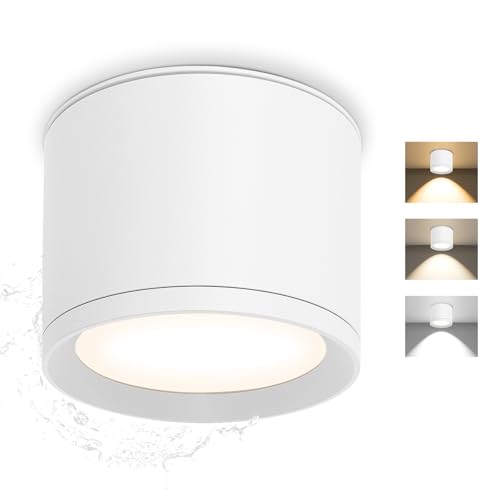 GeyouLux LED Aufbauspot IP44 3CCT Deckenspot Weiß inkl. 7W 800LM LED Leuchtmittel 3000K/4500K/6500K Aufbauleuchte Aufputz Spots Aufbaustrahler für Badezimmer, Flur, Wohnzimmer Rund 1 Stück GeyouLux LED Aufbauspot IP44 3CCT Deckenspot Weiß inkl. 7W 800LM LED Leuchtmittel 3000K/4500K/6500K Aufbauleuchte Aufputz Spots Aufbaustrahler für Badezimmer, Flur, Wohnzimmer Rund 1 Stück von GeyouLux