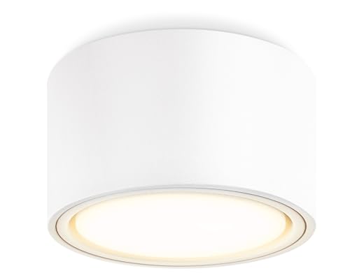GeyouLux LED Aufbauspots Weiß - Ø95x55mm - Aufputz Deckenspots Inkl. 6W 680LM GX53 Modul 230V-3000K Warmweiß - Aluminium Aufbauleuchte, Deckenstrahler von GeyouLux