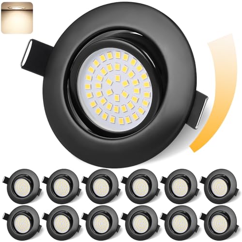 GeyouLux LED Einbaustrahler 230V Dimmbar 68mm 6W IP44 LED Spots 45° Schwenkbar 4000K Neutralweiß Deckenspots für Badezimmer Küche Wohnzimmer Einbauspots Flach Einbauleuchten Schwarz 12er set GeyouLux LED Einbaustrahler 230V Dimmbar 68mm 6W IP44 LED Spots 45° Schwenkbar 4000K Neutralweiß Deckenspots für Badezimmer Küche Wohnzimmer Einbauspots Flach Einbauleuchten Schwarz 12er set von GeyouLux