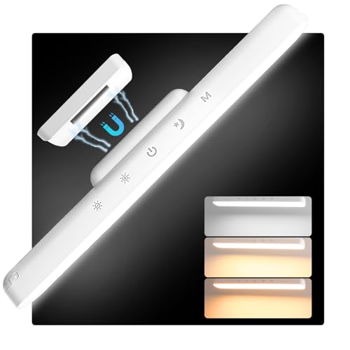 GeyouLux Unterbauleuchte Küche LED 5W Touch Dimmbar Schrankbeleuchtung Kabellos,3000mAh LED Lichtleiste mit Aufladbar,USB Batteriebetriebenes Magnet Küchenlicht für Spiegel,Schreibtische,Schränke von GeyouLux