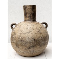 Braune Große Antike Keramikvase, Handgefertigte Blumentöpfe, Boho Steingutvase, Kunsthandwerker Primitive Ägypten-Blumentopfvase von GezaCeramicPottery