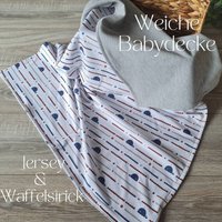 Weiche Babydecke Für Frühling Sommer Kuscheldecke Wendedecke Kinderwagendecke Waffelstrick Baumwolle Jersey Kind Baby Decke Schmusedecke von Gezeiten