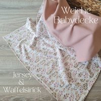 Weiche Babydecke Für Frühling Und Sommer Rosa Kuscheldecke Wendedecke Kinderwagendecke Waffelstrick Baumwolle Jersey Kind Baby Decke von Gezeiten