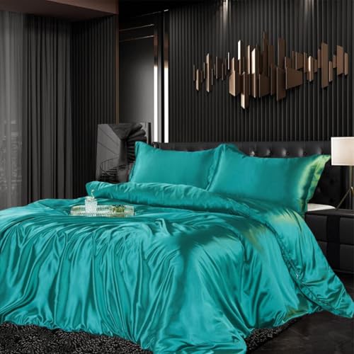 Bettwäsche Set Satin 135x200cm 2Teilig Glänzend Grün Silky Touch Einfarbig Bettbezug Set Seide Glatt Luxus Bettwäsche Set Glanzsatin Polyester Einzelbett mit Reissverschluss und Kissenbezug 80x80cm Bettwäsche Set Satin 135x200cm 2Teilig Glänzend Grün Silky Touch Einfarbig Bettbezug Set Seide Glatt Luxus Bettwäsche Set Glanzsatin Polyester Einzelbett mit Reissverschluss und Kissenbezug 80x80cm von Gezu