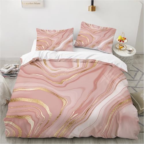 Gezu 3D Marmor Bettwäsche Rosa 200x200 2er Set Aesthetic Gold Marmor Bettwäsche Set Microfaser Luxus Modern Bettbezug Set mit Metallic-Glitzermuster Teenager Wendebettwäsche und Kissenbezug 80x80cm Gezu 3D Marmor Bettwäsche Rosa 200x200 2er Set Aesthetic Gold Marmor Bettwäsche Set Microfaser Luxus Modern Bettbezug Set mit Metallic-Glitzermuster Teenager Wendebettwäsche und Kissenbezug 80x80cm von Gezu