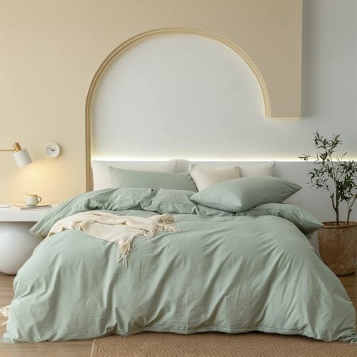 Gezu Bettwäsche 135x200cm Baumwolle Grün 4 Teilig Baumwolle Einzelbett Uni Bettwäsche Set Weiche ÖkoTex Zertifiziert für Allergiker und Kissenbezüge 80x80cm mit Reissverschluss Gezu Bettwäsche 135x200cm Baumwolle Grün 4 Teilig Baumwolle Einzelbett Uni Bettwäsche Set Weiche ÖkoTex Zertifiziert für Allergiker und Kissenbezüge 80x80cm mit Reissverschluss von Gezu