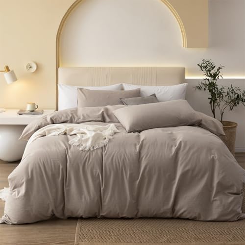 Gezu Bettwäsche 155x220 Baumwolle Braun Khaki Taupe 3 Teilig Beige Leinenfarbe Uni Unifarben Doppelbett Bettwäsche Set Weiche Baumwollgefühl Bettbezug und Kissenbezüge 80x80cm mit Reissverschluss Gezu Bettwäsche 155x220 Baumwolle Braun Khaki Taupe 3 Teilig Beige Leinenfarbe Uni Unifarben Doppelbett Bettwäsche Set Weiche Baumwollgefühl Bettbezug und Kissenbezüge 80x80cm mit Reissverschluss von Gezu