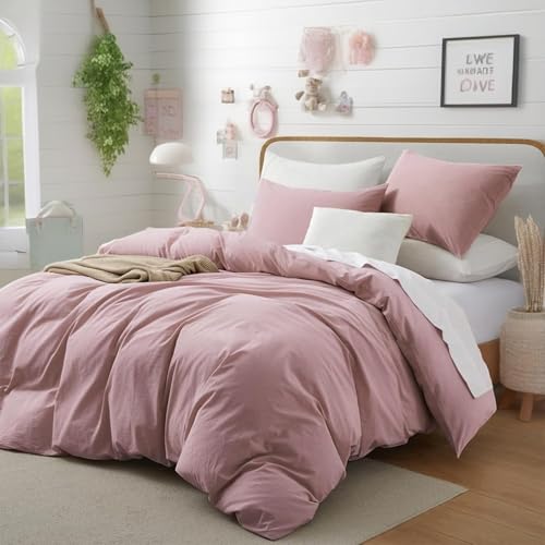 Gezu Bettwäsche 200x220cm Baumwolle Rosa 3 Teilig Baumwolle Uni Bettwäsche Set Weiche ÖkoTex Zertifiziert für Allergiker Komfortabler Bettbezug Baumwolle und Kissenbezüge 80x80cm mit Reissverschluss Gezu Bettwäsche 200x220cm Baumwolle Rosa 3 Teilig Baumwolle Uni Bettwäsche Set Weiche ÖkoTex Zertifiziert für Allergiker Komfortabler Bettbezug Baumwolle und Kissenbezüge 80x80cm mit Reissverschluss von Gezu