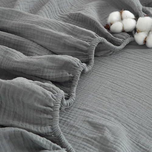 Gezu Doppelte Muslin Spannbettlaken 120x200cm 100% Baumwolle Muslin Grau Anthrazit Boxspringbett Frottee Topper Weich Uni Atmungsaktiv Bettlaken für Hohe Matratze bis 25-30 cm Gezu Doppelte Muslin Spannbettlaken 120x200cm 100% Baumwolle Muslin Grau Anthrazit Boxspringbett Frottee Topper Weich Uni Atmungsaktiv Bettlaken für Hohe Matratze bis 25-30 cm von Gezu