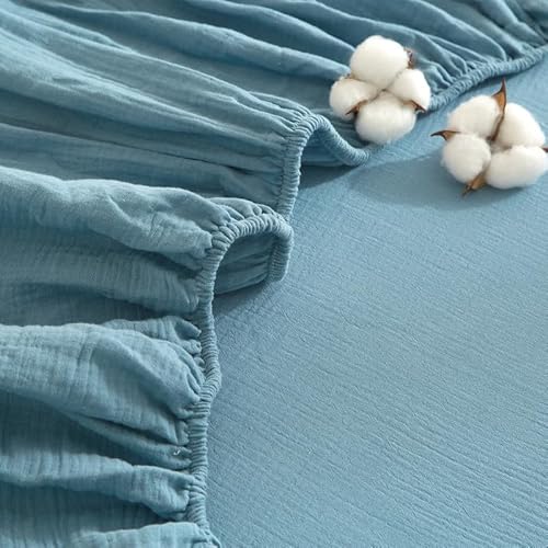 Gezu Doppelte Muslin Spannbettlaken 120x200cm 100% Baumwolle Muslin Petrol Blau Boxspringbett Frottee Topper Weich Uni Atmungsaktiv Bettlaken für Hohe Matratze bis 25-30 cm Gezu Doppelte Muslin Spannbettlaken 120x200cm 100% Baumwolle Muslin Petrol Blau Boxspringbett Frottee Topper Weich Uni Atmungsaktiv Bettlaken für Hohe Matratze bis 25-30 cm von Gezu