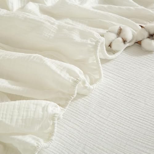 Gezu Doppelte Muslin Spannbettlaken 120x200cm 100% Baumwolle Muslin Weiß Boxspringbett Frottee Topper Weich Uni Atmungsaktiv Bettlaken für Hohe Matratze bis 25-30 cm Gezu Doppelte Muslin Spannbettlaken 120x200cm 100% Baumwolle Muslin Weiß Boxspringbett Frottee Topper Weich Uni Atmungsaktiv Bettlaken für Hohe Matratze bis 25-30 cm von Gezu