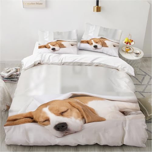Gezu Hund Bettwäsche 135x200cm 3D Haustier Wendebettwäsche Hund 2 teilig Flauschige Weich Hund Mikrofaser Bettwäsche Jugendliche Mädchen Jungen Einzelbett mit Reißverschluss und 1 Kissenbezug 80x80 Gezu Hund Bettwäsche 135x200cm 3D Haustier Wendebettwäsche Hund 2 teilig Flauschige Weich Hund Mikrofaser Bettwäsche Jugendliche Mädchen Jungen Einzelbett mit Reißverschluss und 1 Kissenbezug 80x80 von Gezu