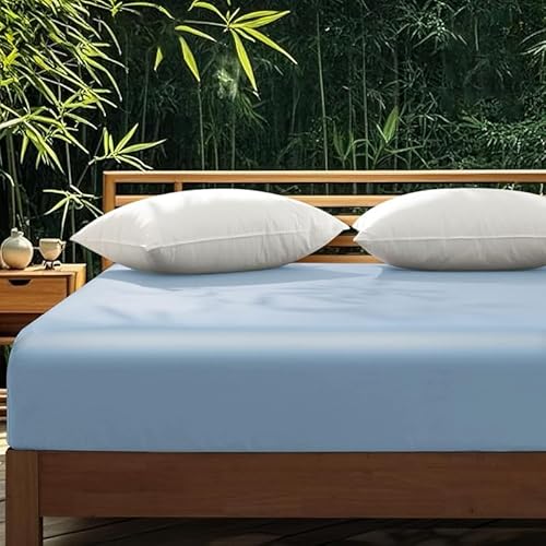 Gezu Mako Satin Spannbettlaken 90x200 Blau Hellblau 100%60S Baumwolle Antibakteriell Spannbetttücher Boxspringbett Frottee Topper Glänzend Bettlaken Spannbetttuch Baumwolle 90x200 für bis 30cm Matraze Gezu Mako Satin Spannbettlaken 90x200 Blau Hellblau 100%60S Baumwolle Antibakteriell Spannbetttücher Boxspringbett Frottee Topper Glänzend Bettlaken Spannbetttuch Baumwolle 90x200 für bis 30cm Matraze von Gezu