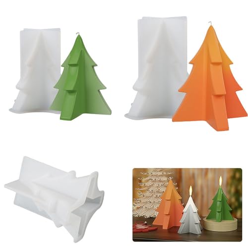 Gfamous 2 Stück 3D Weihnachtsbaum Silikonform, Kreativer Baum Mit Vier Ecken, DIY Tannenbaum Ornament Giessformen für Weihnachten Gfamous 2 Stück 3D Weihnachtsbaum Silikonform, Kreativer Baum Mit Vier Ecken, DIY Tannenbaum Ornament Giessformen für Weihnachten von Gfamous