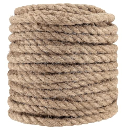 Gfsdjalkj 10 mm natürliche Jute-Seil-Schnurrollen, Makramee-Schnur for Kratzen von Haustieren, handgefertigte DIY-Basteldekoration(30M) von Gfsdjalkj
