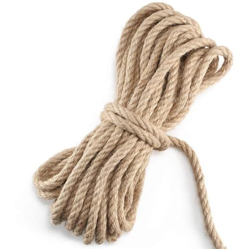 Gfsdjalkj 10 mm natürliche hessische Jute, Schnurschnur, Seil for Aufhängen von Etiketten for Hochzeiten, Zuhause, gewebtes dekoratives DIY-Bastelseil, 10 m Länge von Gfsdjalkj