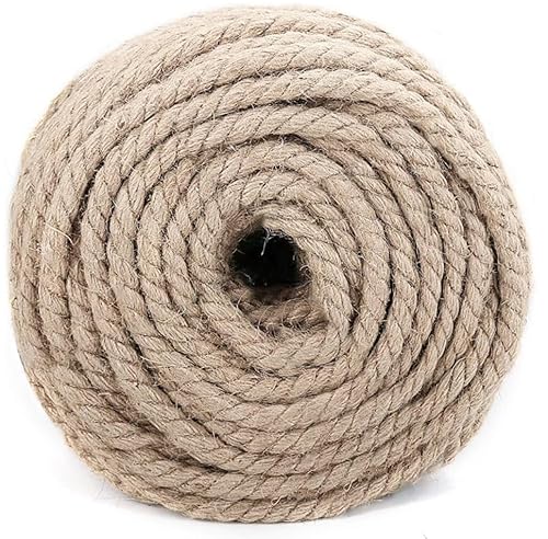 Gfsdjalkj 14 mm Jute-Hanfseil, natürliches, gedrehtes, Dickes Seil, Hanfschnur for Basteln, Gärtnern, Bündeln, Camping, Dekorieren(5M) von Gfsdjalkj