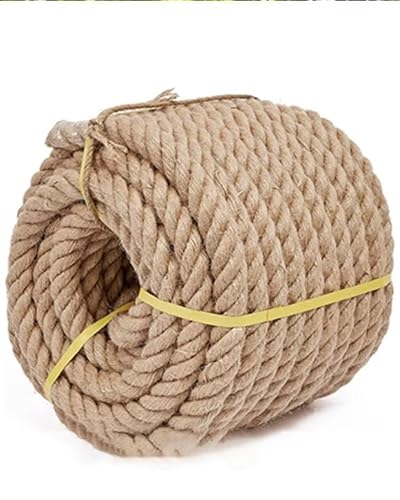Gfsdjalkj 20 m Juteseil, natürliches Hanfseil for Basteln, Gärtnern, Klettern, Hängematte, Nautik, Tauziehen, Geländer(14mm) von Gfsdjalkj