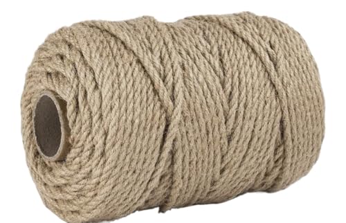 Gfsdjalkj 4/5/6 mm Juteschnur, natürliches Juteseil, geeignet for Katzenkratzbäume, Hochzeitsdekorationen und for Umwickeln von Wasserpfeifen(50M,6mm) von Gfsdjalkj