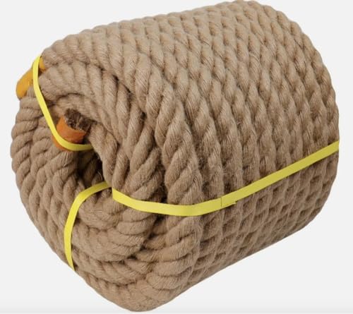 Gfsdjalkj Natürliches Juteseil, Bindfadenrollenseil, gedrehte Hanfschnur for Kratzen von Haustieren, handgefertigte DIY-Basteldekoration(20M,14mm) von Gfsdjalkj