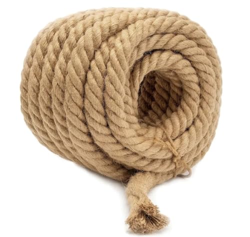 Gfsdjalkj Natürliches Juteseil, Schnurrollenseil, for Kratzen von Haustieren, handgefertigte DIY-Basteldekoration(10M,14mm) von Gfsdjalkj