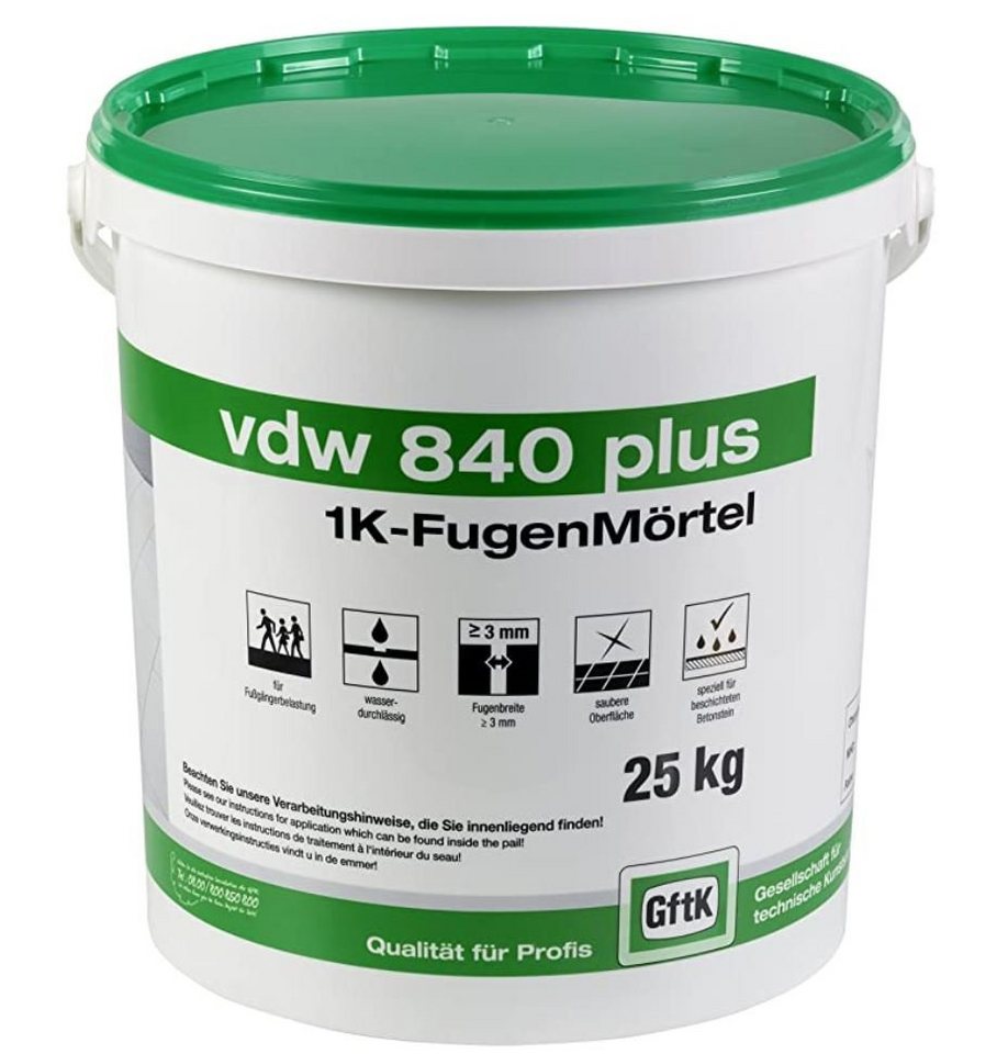 GftK Fugenmörtel VDW 840 Plus 1K Fugenmörtel, natur, 25 Kg von GftK
