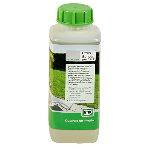 Steinschutz plus 3 in 1 vdw950 1 Liter Steinpflege Imprägnierung Hydrophobierung Oleophobierung von GftK