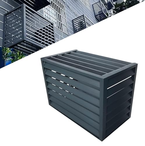 Gguwug 2~3P Aluminium Blumenständer, klimaanlage Abdeckung wärmepumpe 110*80*60cm verkleidung klimaanlage außengerät Zaun zum Verstecken der Klimaanlage, Infach zu installieren abdeckung wärmepumpe von Gguwug