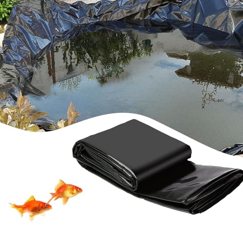 Gguwug teichfolie 4x8.5m poolfolie Schwarz HDPE Teichfolien Schwerlast, Gartenpoolmembran Stabil und langlebig Dichtungsfolie Teichmembran für Häuser Teiche Blumen Gärten für gartebnpools von Gguwug