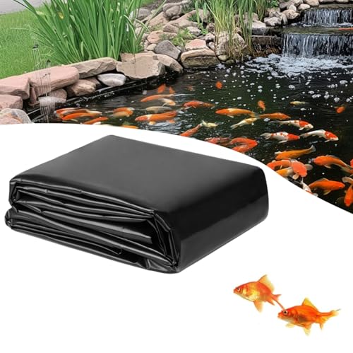 Gguwug teichfolie 7X13m poolfolie Schwarz HDPE Teichfolien Schwerlast, Gartenpoolmembran Stabil und langlebig Dichtungsfolie Teichmembran für Häuser Teiche Blumen Gärten für gartebnpools von Gguwug