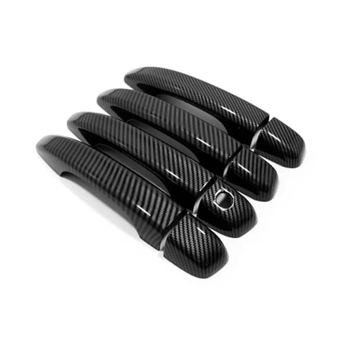 Ggwqoops Auto Außentürgriffe Für Accord 2018-2021 Autoaufkleber Carbon Fiber Style Silber Außentürgriff Formabdeckung Türdrücker(Carbon Fiber Black) von Ggwqoops