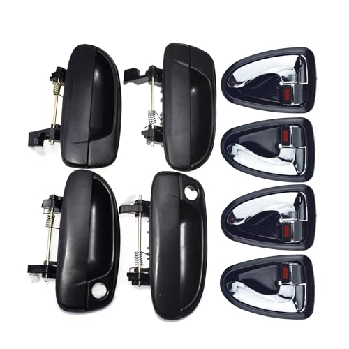Ggwqoops Auto Außentürgriffe Für Hyundai Für Accent 2000-2006 Außentürgriff Vorne Hinten Links Rechts Schwarz Chrom 82610-25000 8261025000 8 Stück Türdrücker(Chrome Kit) von Ggwqoops