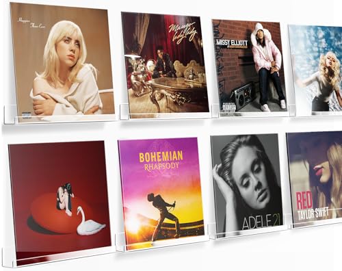 Vinyl-Schallplattenhalter, 30,5 cm, transparentes Acrylregal, kein Bohren, schwebende Bücherregale, Display-Regal, Vinyl-Schallplattenaufbewahrung und -ausstellung, Album, Wandhalterung von GhiKirin