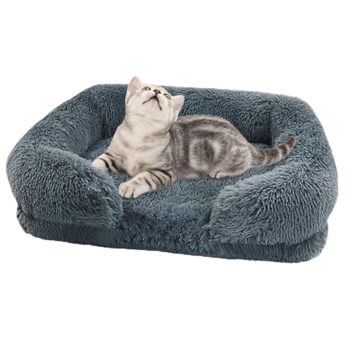 Flauschiges Katzenbett, weiches Haustierbett, orthopädisches Schlafsofa für Haustiere, mit abnehmbarem und waschbarem Bezug, flauschige Oberfläche Ghirting von Ghirting