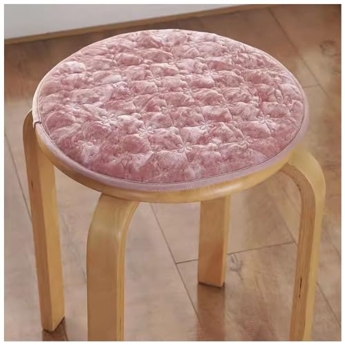 1/2/4 Packungen Runde Sitzpolster Aus Baumwolle Mit Elastischen Befestigungshaken, Rutschfeste Esszimmerstuhlkissen, Stuhlpolster Aus Hochelastischem Schwamm ( Color : Pink , Size : 30*30cm(2packs) ) von Ghjceviov