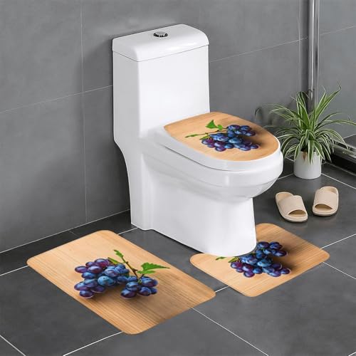 Ghjkfbf 3-teiliges Badezimmerteppich-Set, WC-Vorleger, Badematte, U-Form, WC-Deckelbezug Ghjkfbf 3-teiliges Badezimmerteppich-Set, WC-Vorleger, Badematte, U-Form, WC-Deckelbezug von Ghjkfbf
