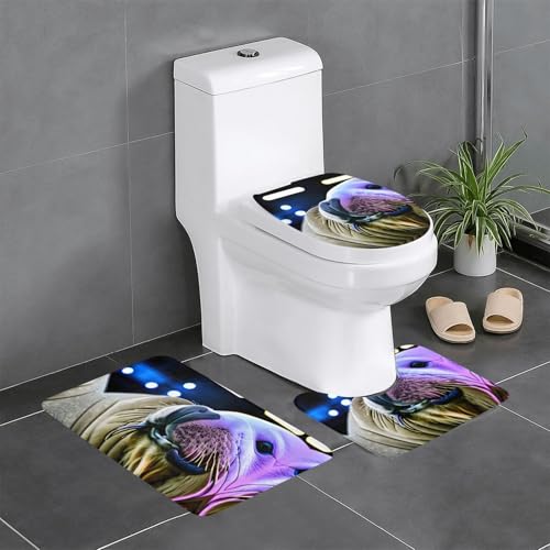 Ghjkfbf 3-teiliges Badezimmerteppich-Set, WC-Vorleger, U-Form, WC-Deckelbezug Ghjkfbf 3-teiliges Badezimmerteppich-Set, WC-Vorleger, U-Form, WC-Deckelbezug von Ghjkfbf