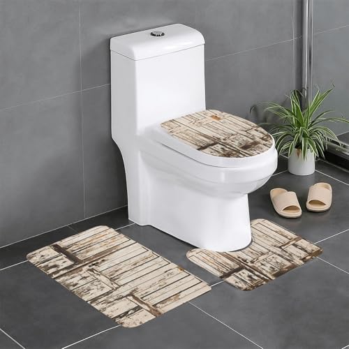 Ghjkfbf 3-teiliges Badezimmerteppich-Set, WC-Vorleger, U-förmige Matte, WC-Deckelbezug Ghjkfbf 3-teiliges Badezimmerteppich-Set, WC-Vorleger, U-förmige Matte, WC-Deckelbezug von Ghjkfbf