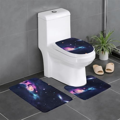 Ghjkfbf 3-teiliges Badezimmerteppich-Set mit Weltraum-Motiv, WC-Vorleger, U-Form, WC-Deckelbezug Ghjkfbf 3-teiliges Badezimmerteppich-Set mit Weltraum-Motiv, WC-Vorleger, U-Form, WC-Deckelbezug von Ghjkfbf
